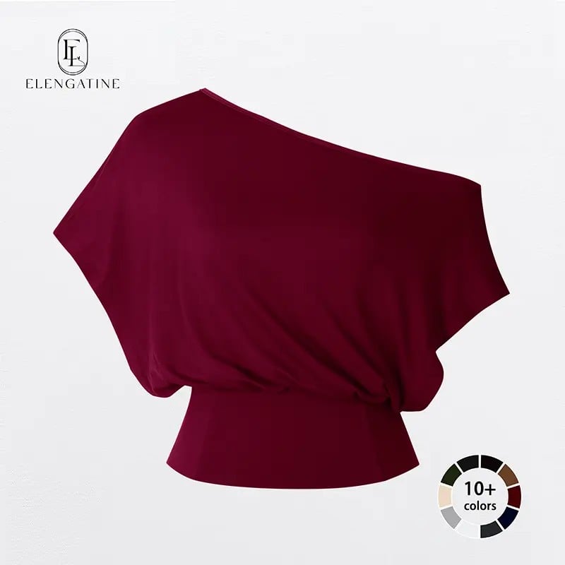 ⚡Hot Sales 49% OFF🔥Women Off Shoulder Crop Top, Soft Stretchy Slim Fit Short Sleeve Shirt, One Shoulder Casual Fashion Tee, Flattering Waist Fitted Top for Streetwear