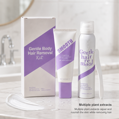 Bikini Pain-Free Hair Removal Cream for Sensitive Skin,Gentle Citrus Sensitive Skin Hair Removal Cream&Spray