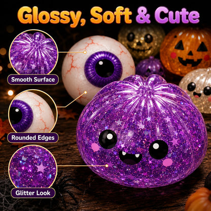 🎃 Halloween Squishy Squeeze Toy – 5 Styles Soft Pumpkin & Eyeball Fidget Toys