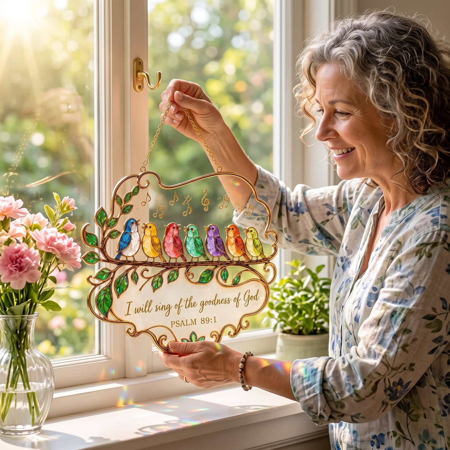 🔥Final Inventory 60% OFF🔥 Psalm 89:1 Songbird Window Hanging Suncatcher