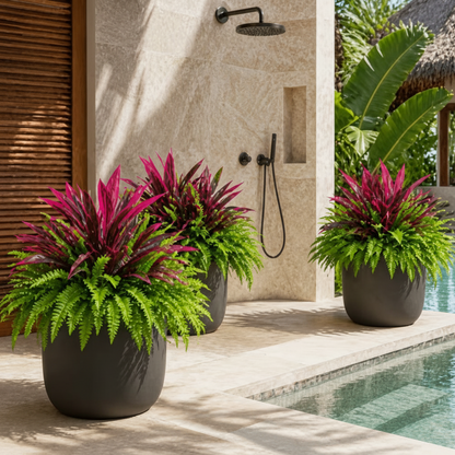 💥Summer Special🔥 Large UV-Resistant Artificial Fern & Red Dracaena Decorative Plants – Full, Lush & Fade-Resistant!