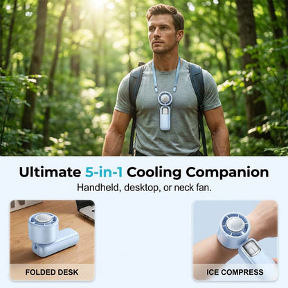 🔥⚡ 50K+ SOLD! ❄️ Foldable Handheld Cooling Fan with LED Display