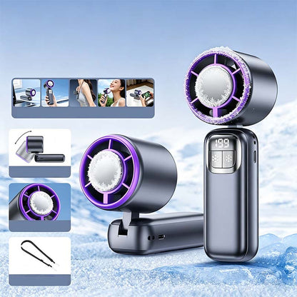 🔥⚡ 50K+ SOLD! ❄️ Foldable Handheld Cooling Fan with LED Display