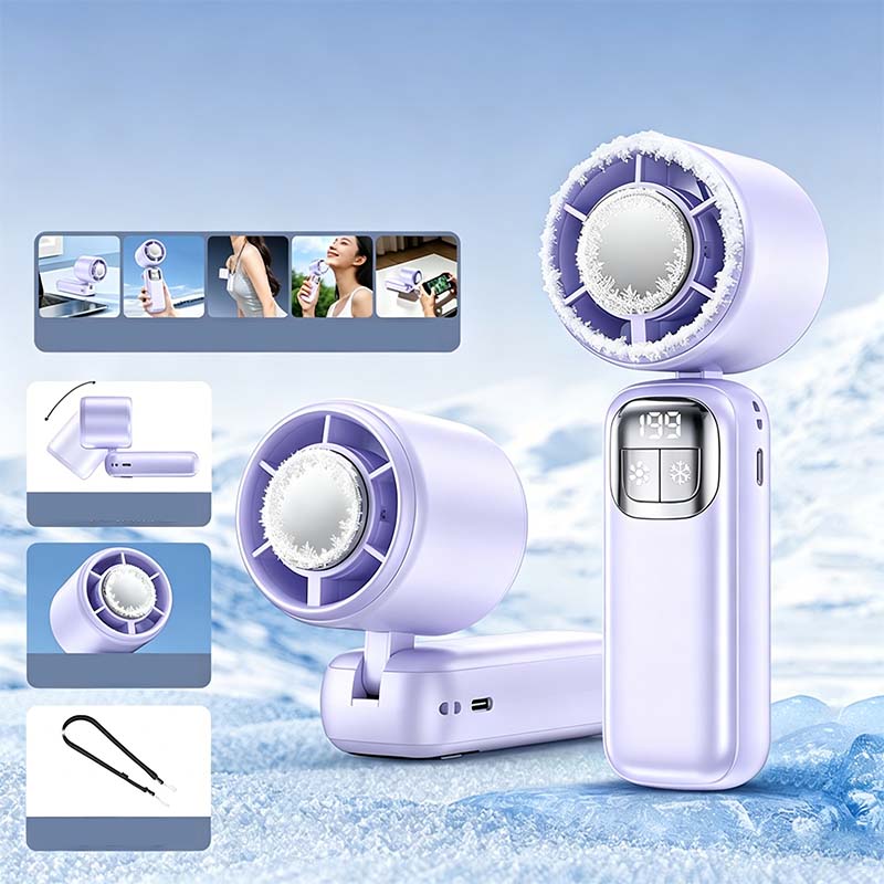 🔥⚡ 50K+ SOLD! ❄️ Foldable Handheld Cooling Fan with LED Display