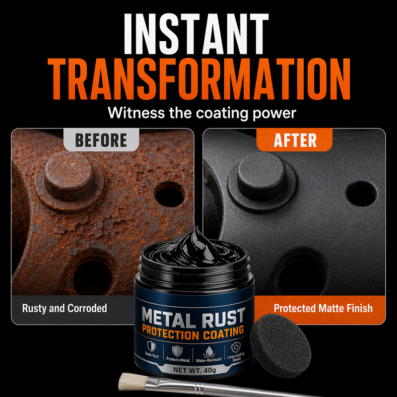 Metal Rust Repair Paste - before and after finish example
