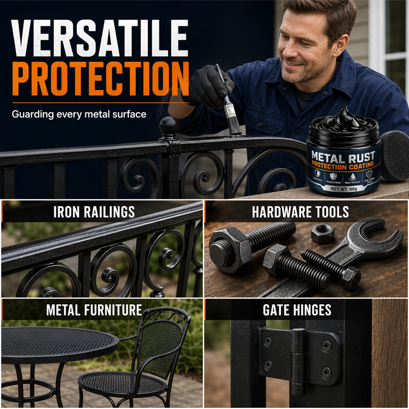 Metal Rust Repair Paste - use on railings tools furniture and hinges